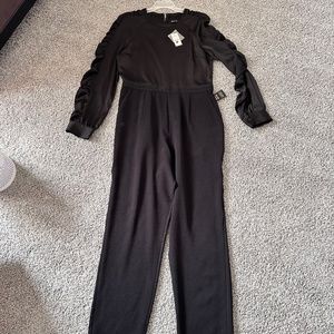 Express Black Ruffle Sleeve Jumpsuit